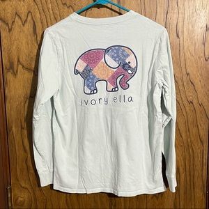 Ivory Ella l/s tee. Light green. Sz small.